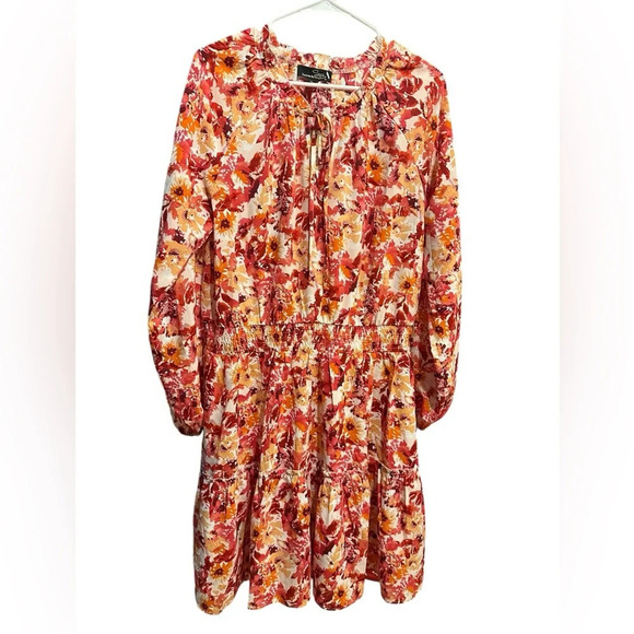 Suzanne Betro Dresses & Skirts - Suzanne Betro tie notch neck smock waist dress size XL